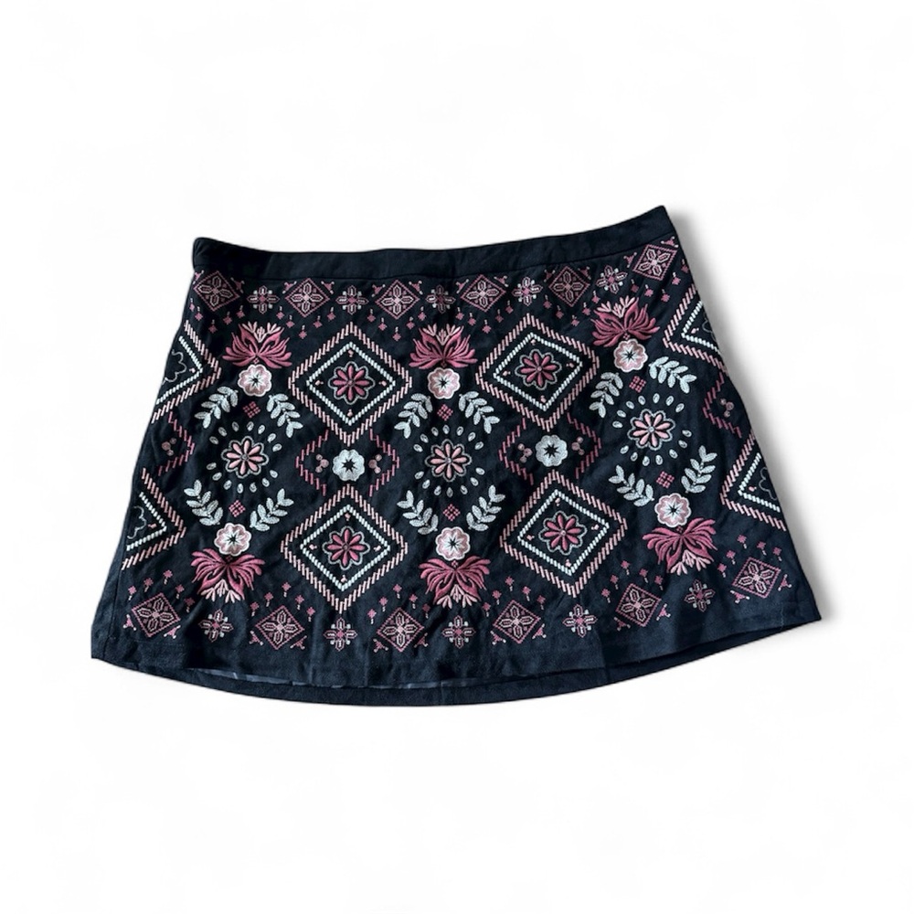 ANDREE BY UNIT Black and Pink A-Line Skirt, 1X - Picture 2 of 4